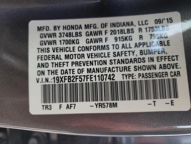 Photo 10 from auction – 2015 HONDA CIVIC LX with VIN 19XFB2F57FE110742