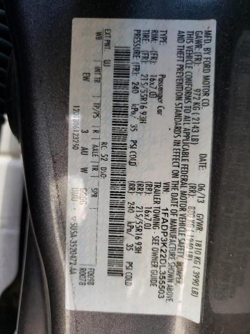 Photo 10 from auction – 2013 FORD FOCUS SE with VIN 1FADP3K22DL355503