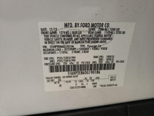 Photo 10 from auction – 2013 FORD TAURUS SEL with VIN 1FAHP2E86DG190186