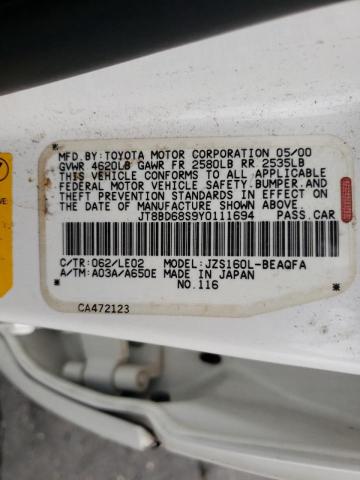 Photo 10 from auction – 2000 LEXUS GS 300 with VIN JT8BD68S9Y0111694