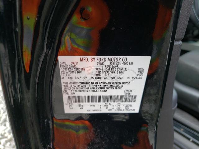 Photo 10 from auction – 2012 FORD ESCAPE XLT with VIN 1FMCU9D75CKA87332