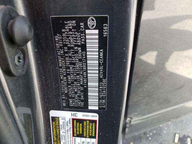 Photo 10 from auction – 2008 TOYOTA CAMRY CE with VIN 4T4BE46K18R017440
