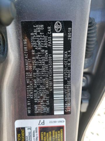 Photo 10 from auction – 2017 TOYOTA CAMRY LE with VIN 4T1BF1FK0HU450091