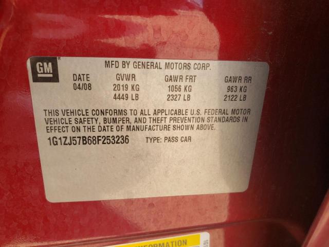 Photo 10 from auction – 2008 CHEVROLET MALIBU 2LT with VIN 1G1ZJ57B68F253236