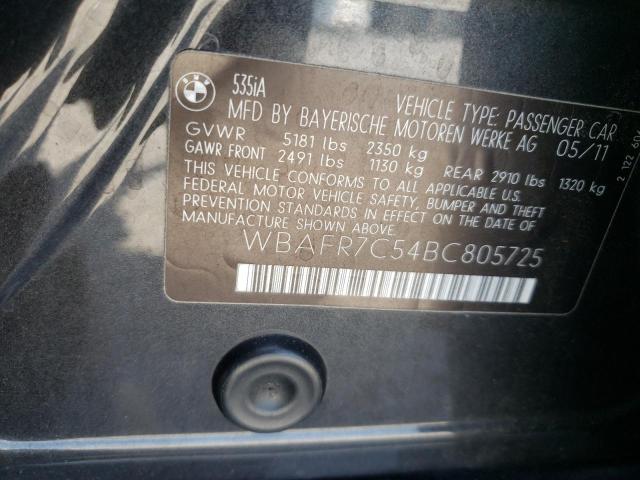 Photo 10 from auction – 2011 BMW 535 I with VIN WBAFR7C54BC805725
