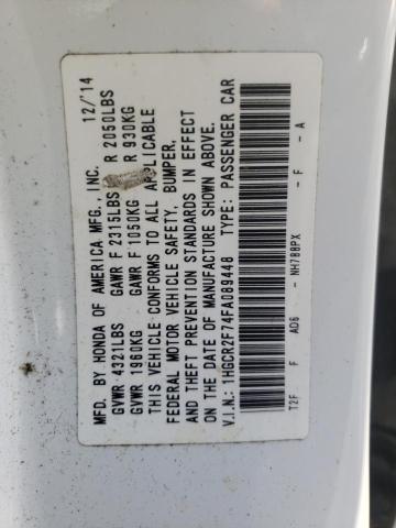 Photo 10 from auction – 2015 HONDA ACCORD EX with VIN 1HGCR2F74FA089448