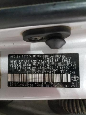 Photo 10 from auction – 2009 TOYOTA COROLLA MA with VIN 2T1GE40E59C005605