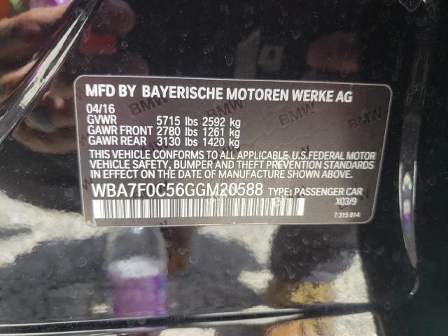 Photo 10 from auction – 2016 BMW 750 I with VIN WBA7F0C56GGM20588