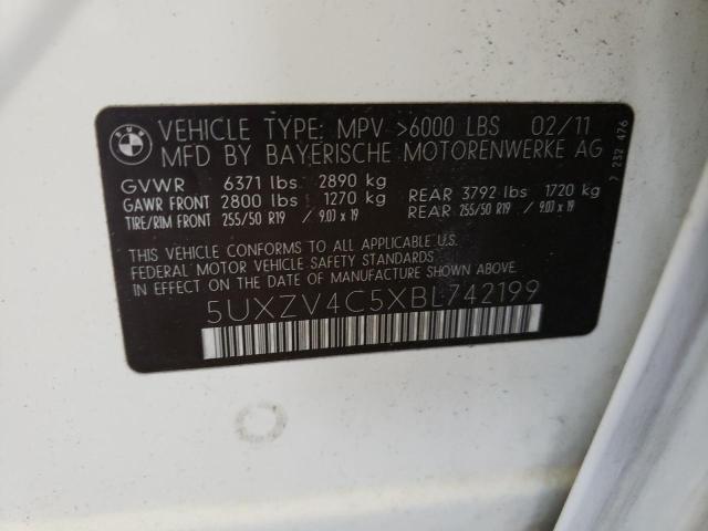 Photo 10 from auction – 2011 BMW X5 XDRIVE3 with VIN 5UXZV4C5XBL742199