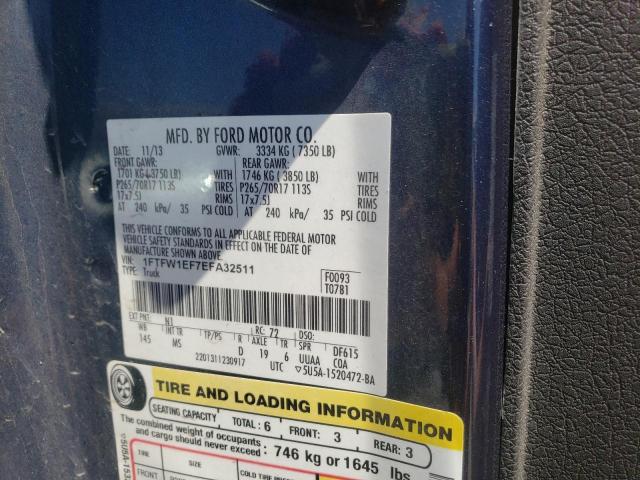 Photo 10 from auction – 2014 FORD F150 SUPER with VIN 1FTFW1EF7EFA32511
