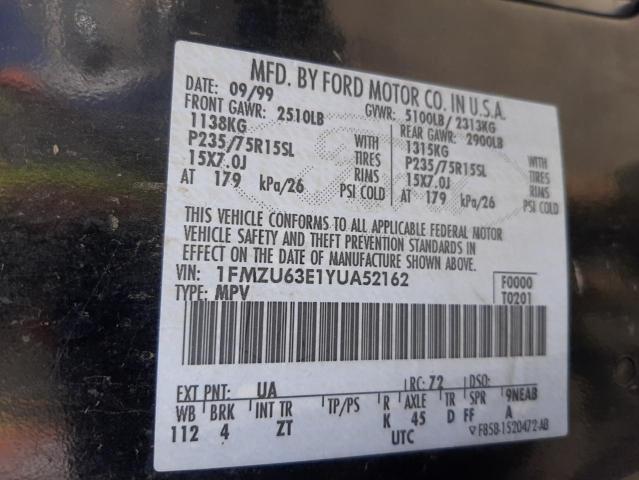 Photo 10 from auction – 2000 FORD EXPLORER X with VIN 1FMZU63E1YUA52162