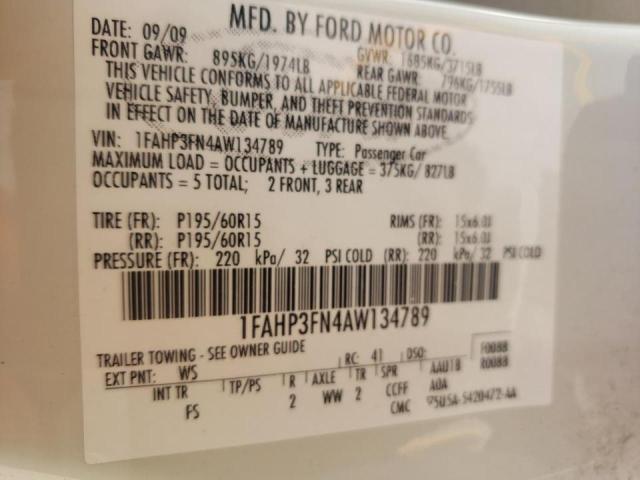 Photo 10 from auction – 2010 FORD FOCUS SE with VIN 1FAHP3FN4AW134789