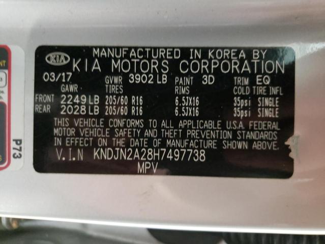 Photo 10 from auction – 2017 KIA SOUL with VIN KNDJN2A28H7497738