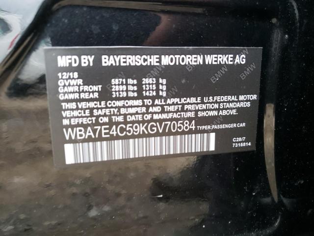 Photo 10 from auction – 2019 BMW 740 XI with VIN WBA7E4C59KGV70584