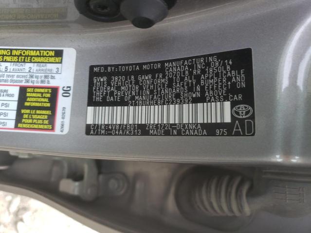 Photo 10 from auction – 2015 TOYOTA COROLLA L with VIN 2T1BURHE8FC239392