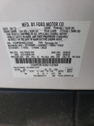 Photo 10 from auction – 2013 FORD TAURUS with VIN 1FAHP2KTXDG152260