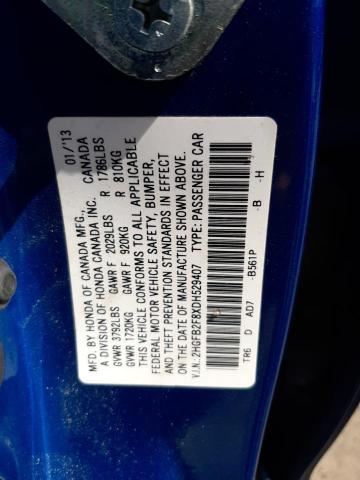 Photo 10 from auction – 2013 HONDA CIVIC EX with VIN 2HGFB2F8XDH529407