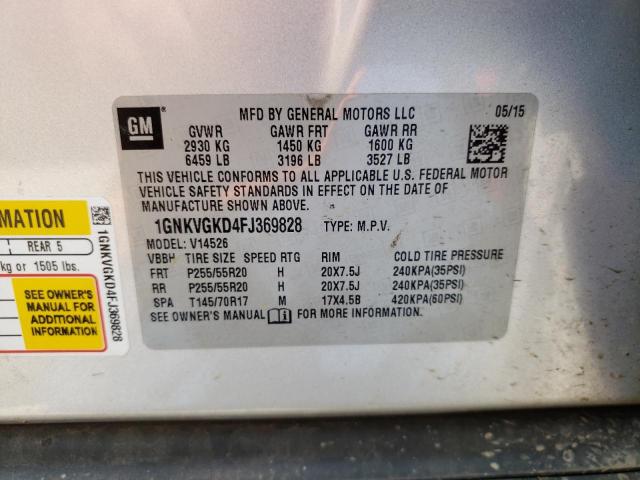 Photo 10 from auction – 2015 CHEVROLET TRAVERSE L with VIN 1GNKVGKD4FJ369828