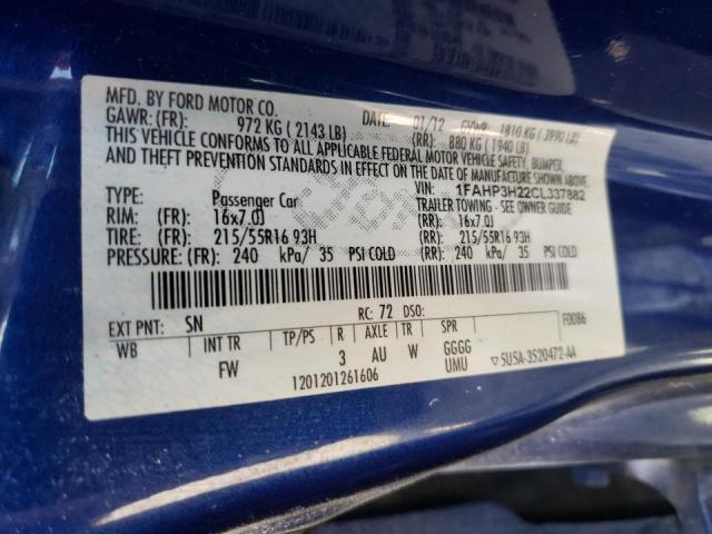 Photo 10 from auction – 2012 FORD FOCUS SEL with VIN 1FAHP3H22CL337882