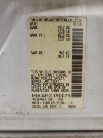 Photo 10 from auction – 2016 NISSAN ALTIMA 2.5 with VIN 1N4AL3AP3GC190075