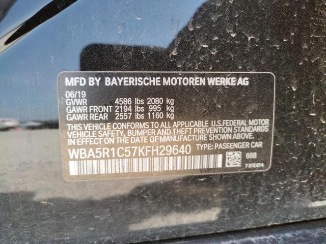 Photo 10 from auction – 2019 BMW 330I with VIN WBA5R1C57KFH29640