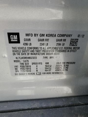 Photo 10 from auction – 2022 CHEVROLET TRAX LS with VIN KL7CJKSM5NB523223