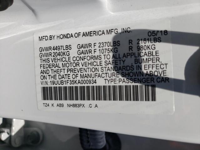 Photo 10 from auction – 2019 ACURA TLX with VIN 19UUB1F35KA000934