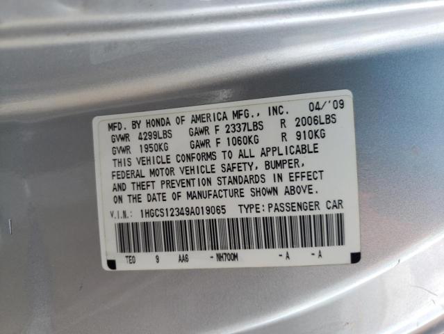 Photo 10 from auction – 2009 HONDA ACCORD LX with VIN 1HGCS12349A019065