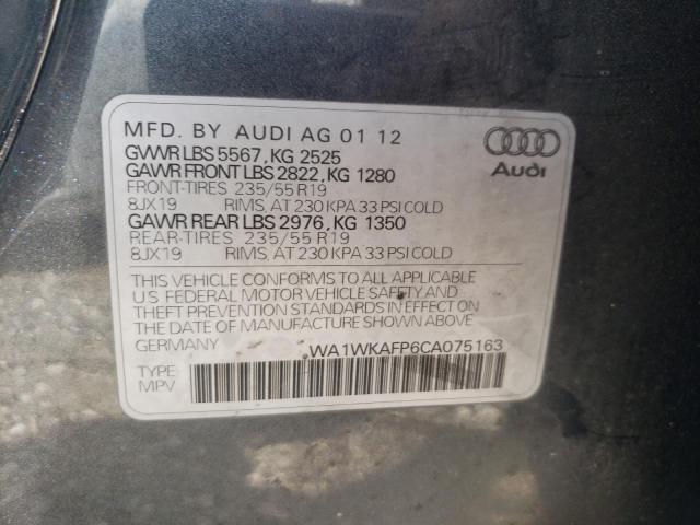 Photo 10 from auction – 2012 AUDI Q5 PRESTIG with VIN WA1WKAFP6CA075163