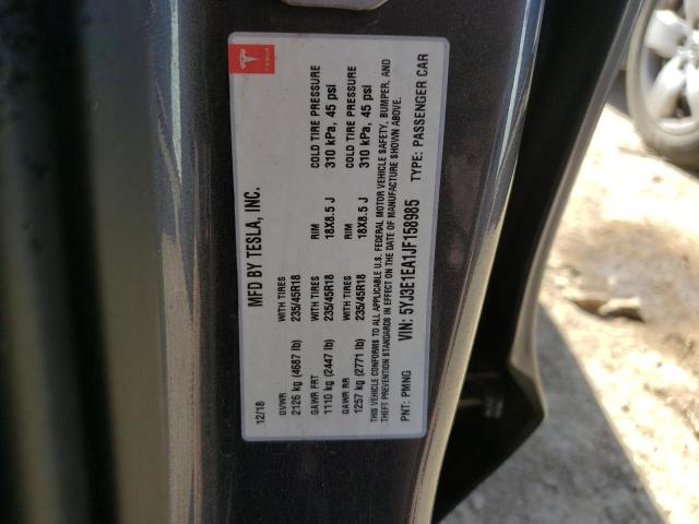 Photo 10 from auction – 2018 TESLA MODEL 3 with VIN 5YJ3E1EA1JF158985