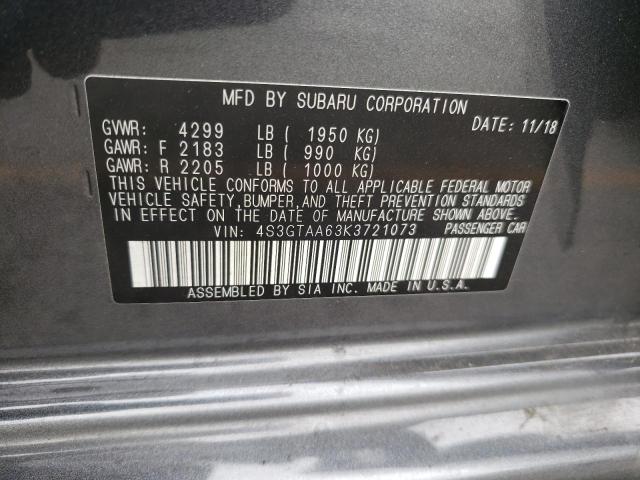 Photo 10 from auction – 2019 SUBARU IMPREZA with VIN 4S3GTAA63K3721073