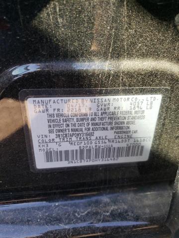 Photo 10 from auction – 2017 NISSAN SENTRA SR with VIN 3N1CB7AP0HY316482