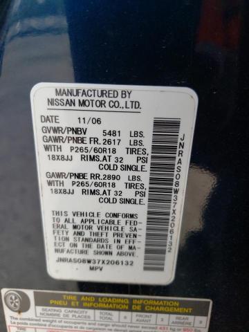 Photo 10 from auction – 2007 INFINITI FX35 with VIN JNRAS08W37X206132