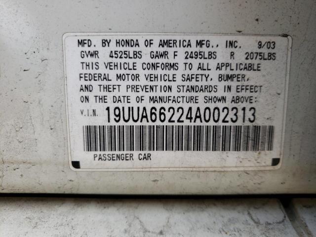 Photo 10 from auction – 2004 ACURA TL with VIN 19UUA66224A002313