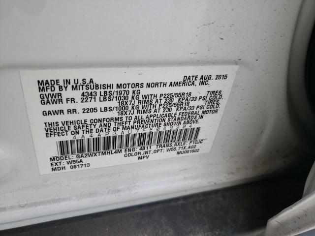 Photo 10 from auction – 2015 MITSUBISHI OUTLANDER with VIN 4A4AP3AU7FE049204