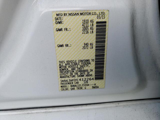 Photo 10 from auction – 2015 NISSAN ALTIMA 2.5 with VIN 1N4AL3AP2FC412264