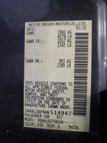 Photo 10 from auction – 2010 NISSAN ALTIMA 2.5 with VIN 1N4AL2AP4AN514947
