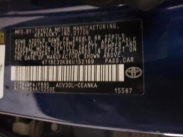 Photo 10 from auction – 2006 TOYOTA CAMRY LE with VIN 4T1BE32K96U152169