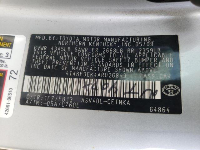 Photo 10 from auction – 2010 TOYOTA CAMRY BASE with VIN 4T4BF3EK4AR026843