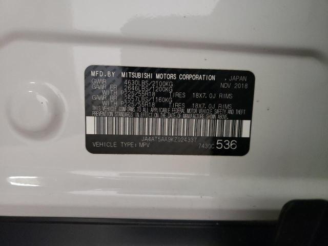 Photo 10 from auction – 2019 MITSUBISHI ECLIPSE CR with VIN JA4AT5AA9KZ024337