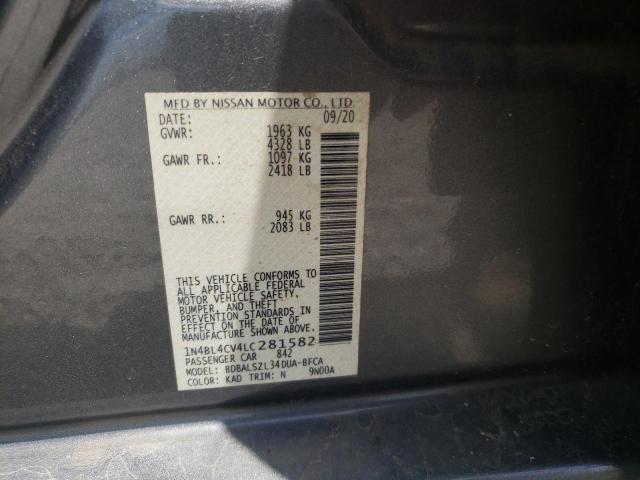 Photo 10 from auction – 2020 NISSAN ALTIMA SR with VIN 1N4BL4CV4LC281582