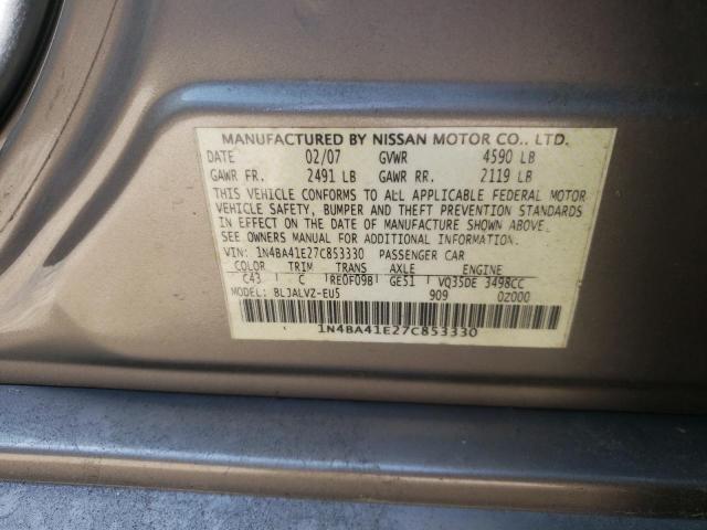 Photo 10 from auction – 2007 NISSAN MAXIMA SE with VIN 1N4BA41E27C853330