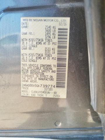 Photo 10 from auction – 2016 NISSAN FRONTIER S with VIN 1N6AD0EV3GN739774