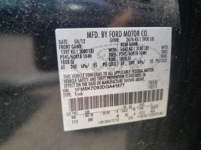 Photo 10 from auction – 2013 FORD EXPLORER X with VIN 1FM5K7D93DGA41877