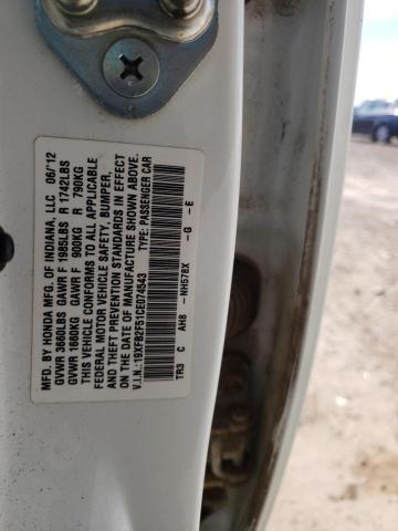 Photo 10 from auction – 2012 HONDA CIVIC LX with VIN 19XFB2F51CE074543
