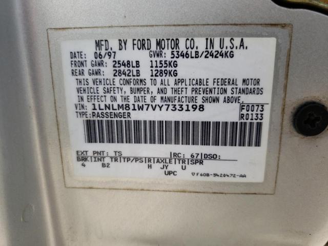 Photo 10 from auction – 1997 LINCOLN TOWN CAR E with VIN 1LNLM81W7VY733198
