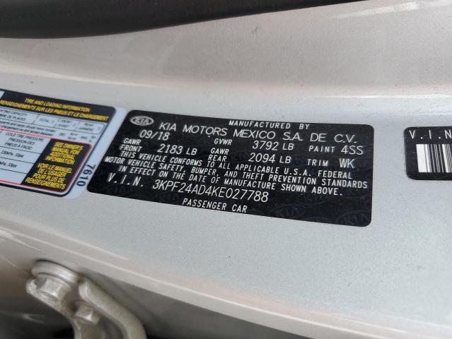Photo 10 from auction – 2019 KIA FORTE FE with VIN 3KPF24AD4KE027788