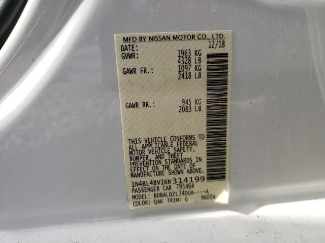Photo 10 from auction – 2019 NISSAN ALTIMA S with VIN 1N4BL4BV1KN314199