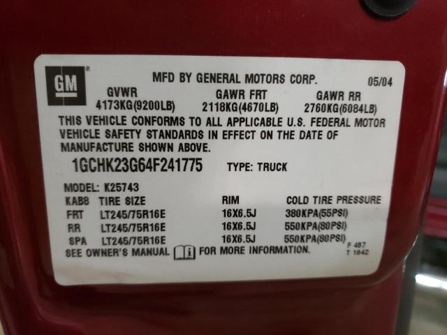 Photo 10 from auction – 2004 CHEVROLET SILVERADO with VIN 1GCHK23G64F241775