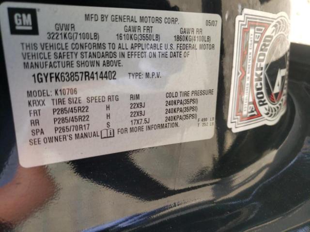 Photo 10 from auction – 2007 CADILLAC ESCALADE L with VIN 1GYFK63857R414402
